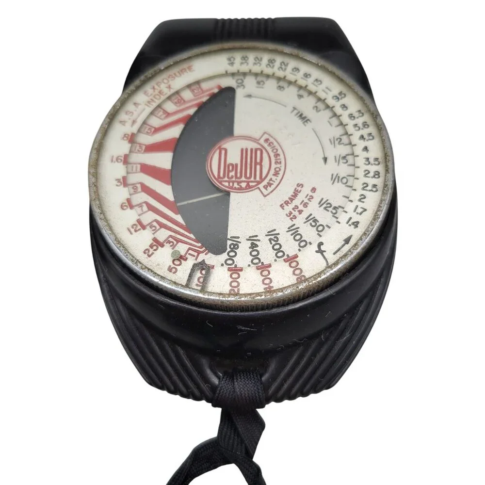 Vintage DeJur Model 50 Exposure Meter Original Leather Case and Strap